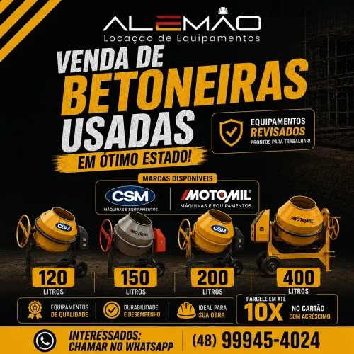 Betoneiras usadas de diversos tamanhos a venda 