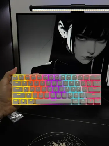 Teclado Mecânico Gamer Ajazz NK61 60% - Cor branca