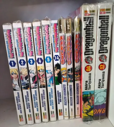 Boruto 1, 2, 3, 4 e 5 e 14, Naruto Gold 1, 2 e 3 e Dragon Ball Edição Definitiva 4 e 17