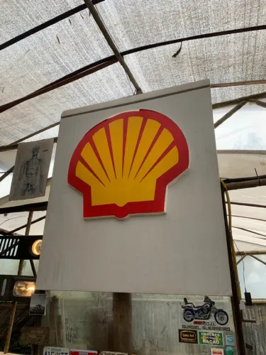 Luminoso placa posto Shell