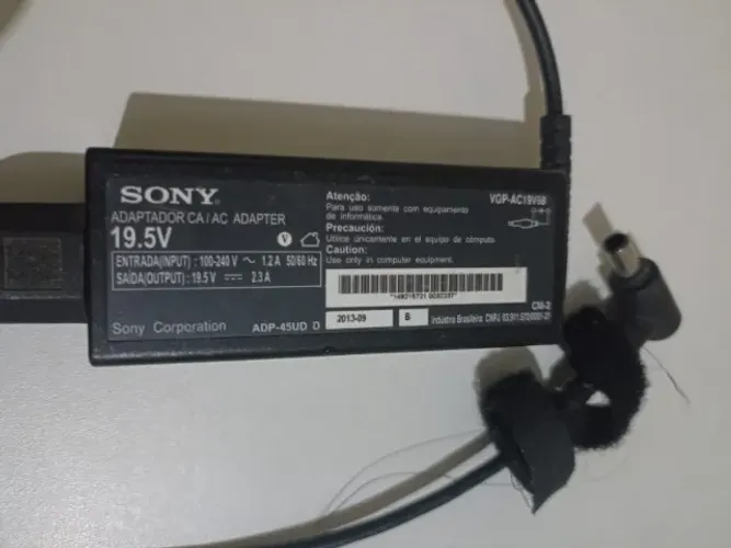 Carregador de Notebook Sony Vaio - Adaptador CA/AC Adapter 19.5V