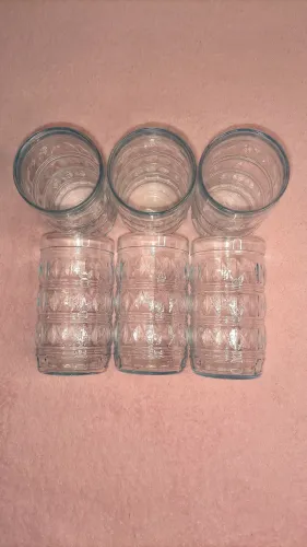 Conjunto copos de vidro decorado