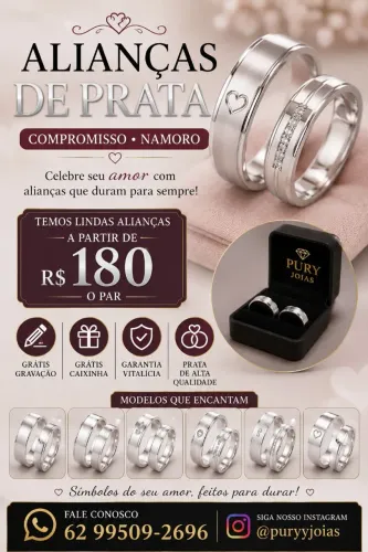Alianças de Prata Promoção R$180,00