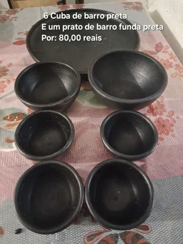 Produto doméstico Fogão elétrico Taças Cuba de barro preta prato de barro funda e Suquei 
