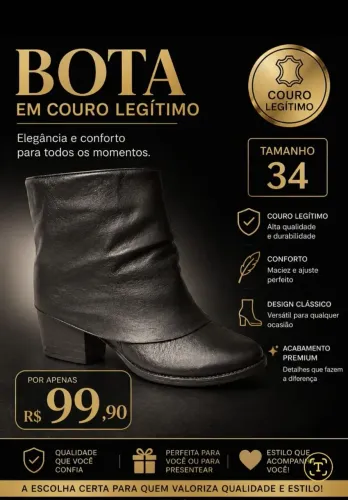 BOTA COURO 34