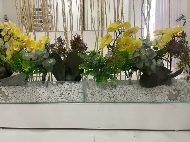 Vaso decorativo flores artificiais