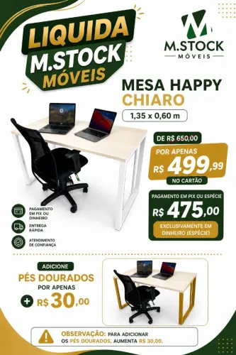mesa para escritório na cor chiaro
