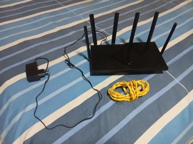 Roteador Archer Ax73 de banda dupla Wi-Fi 6 Gigabit Ax5400-c/ NF-e - Em garantia até 06/27