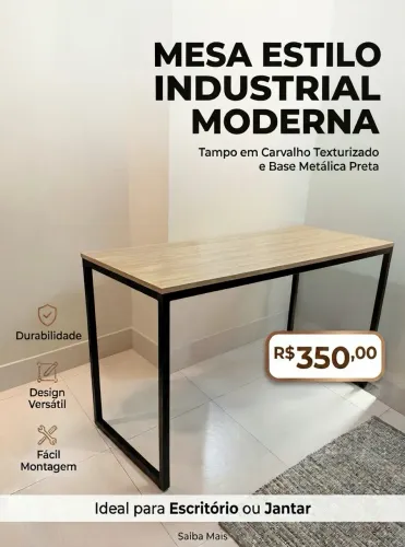 Mesa jantar industrial moderna