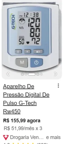 Aparelho de "medir" Aferir pressão arterial de pulso