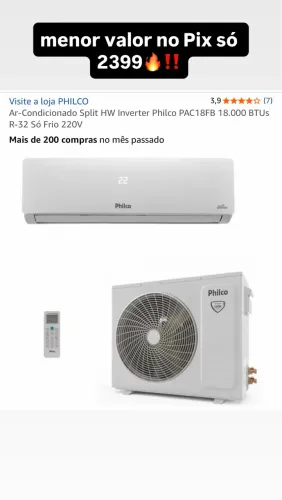 Ar condicionado 18 mil btus novo lacrado 1 ano garantia