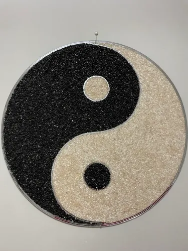 Mandala yin yang em ônix