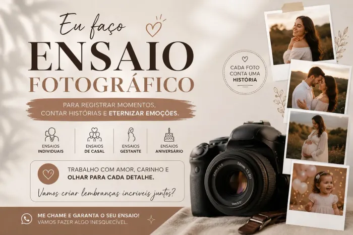 ENSAIO FOTOGRÁFICO 10 fotos 80 reais 