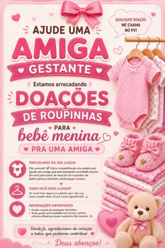 Doação de roupinha de bebê menina