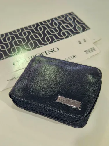 Carteira de Zíper pequena de Flash em couro Legítimo Original da Couro Fino