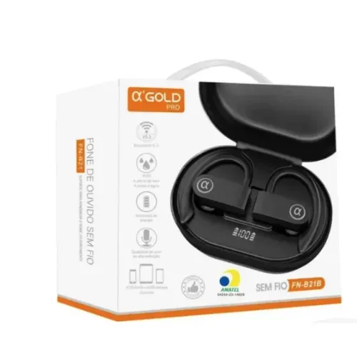 Fone de Ouvido Intra-Auricular Bluetooth Preto FN-B21B A'Gold