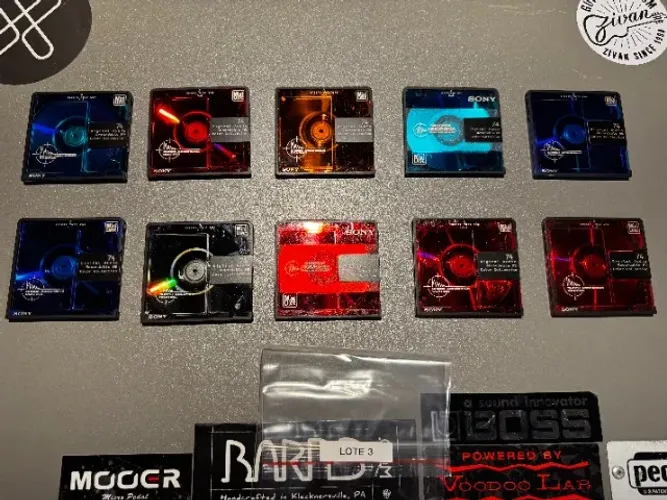 10 MiniDiscs Sony Color Collection 74 Vermelho e Azul Acervo Pessoal