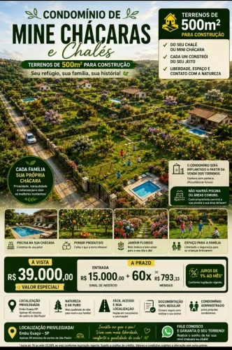 Sítio com escritura total 500 metros pronto para construir por apenas R$39.000,00