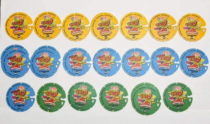 Lote Tazos Animaniacs Elma Chips (1997) - Arma e Voa (20 Peças)