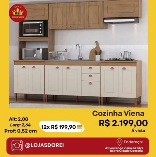 PROMOÇÃO URGENTE - Armário Cozinha Viena GIGANTE Bege por apenas 12x de R$199,90