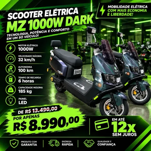 SCOOTER ELÉTRICA 1000W DARK - ESQUENTA BLACK FRIDAY