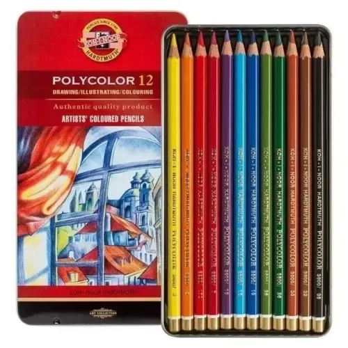 Lápis de Cor Koh-i-Noor Polycolor 12 Cores