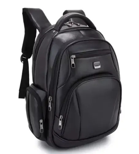 Mochila de Couro Sintético Viagem Impermeável Reforçada Estudante Trabalho Notebook z1462