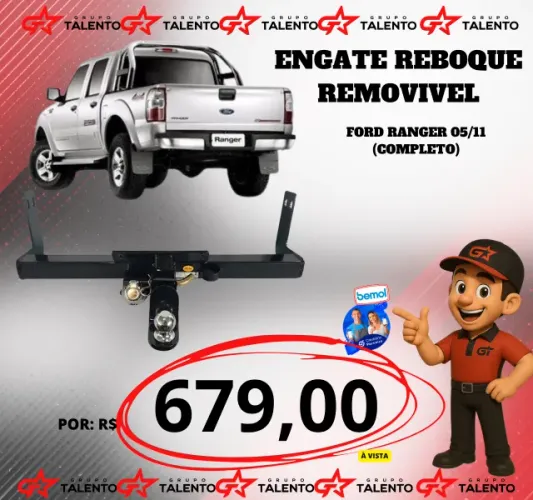 ENGATE REBOQUE REMOVIVEL RANGER