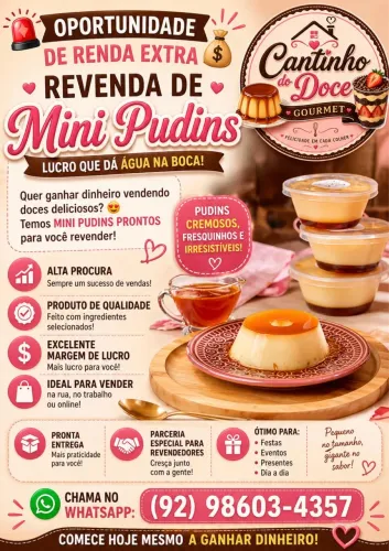 Revenda de mini pudim