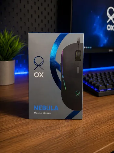 Mouse gamer ox nebula rgb 12800dpi 1000hz pooling rate