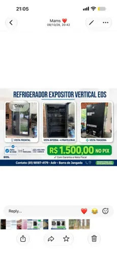 REFRIGERADOR EXPOSITOR VERTICAL EOS