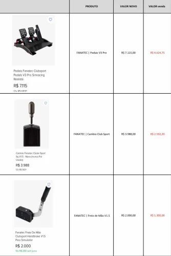 Fanatec Cambio e Freio de mao