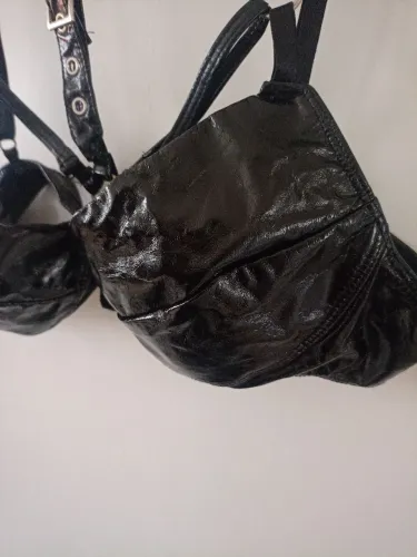 Top couro ou ótimo estado gótico sutiã fantasia dominatrix