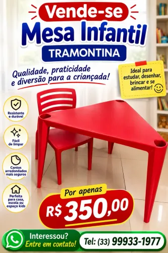 Cadeira e mesa infantil - Tramontina