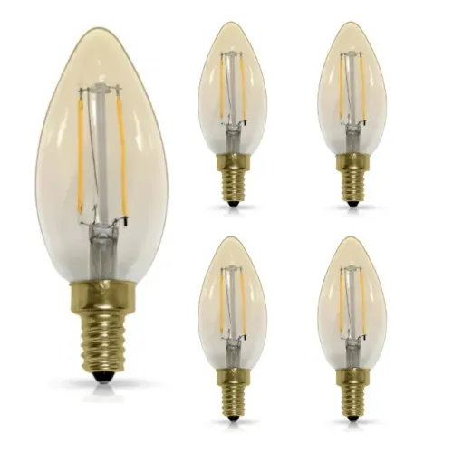 kit 5 lâmpadas vela led filamento 2200k bivolt branco quente