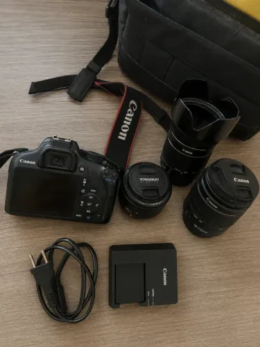 Canon Eos Rebel T6 + 3 Lentes + Bolsa + 1 Bateria + Catão (Usado)