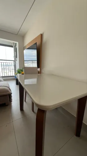 Mesa tampo de vidro 