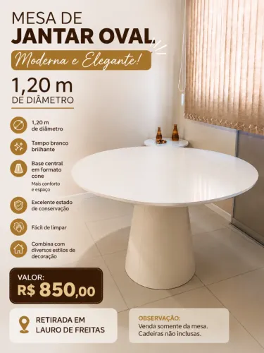 Mesa em laca redonda