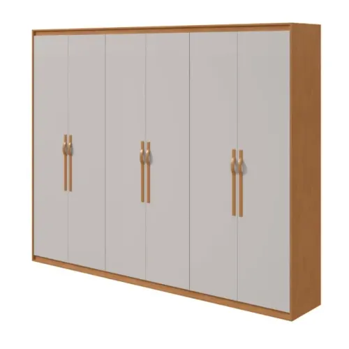 Guarda-Roupa Suavitá 6 Portas,6 Gavetas em MDF com Puxadores SoftFeel