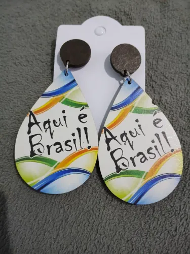 Brinco torcida brasil mdf