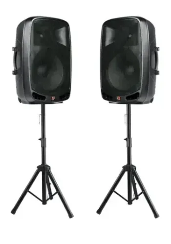 Kit 2 Caixa De Som Acústica Staner Ps1501 400w + Tripé Cor Preto 110v/220v