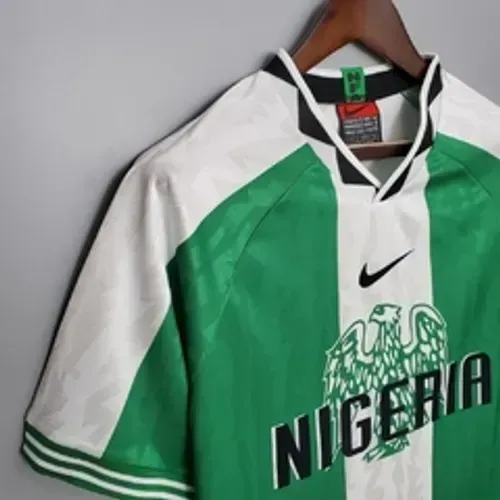 Camisa Estilo Nigéria Verde E Branca Futebol Masculina GG