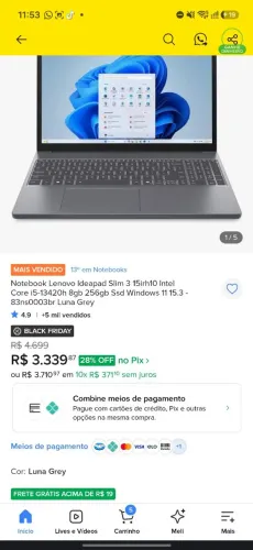 Lenovo Ideapad Slim 3 I5 8GB 256GB