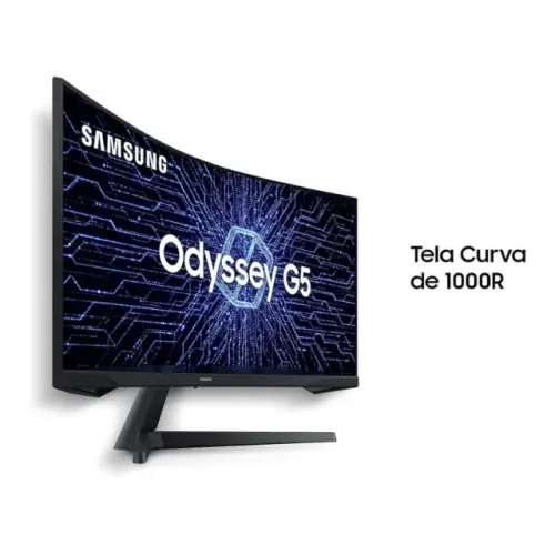 (LOJA FÍSICA) Monitor Gamer Curvo Samsung Odyssey G5, Ultra WQHD, 165Hz, 1ms, Tela 34