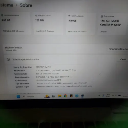 Notebook Dell i7