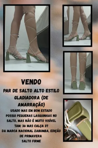 Salto alto gladiadora verde