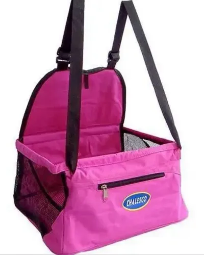 cadeirinha de segurança pet chalesco rosa