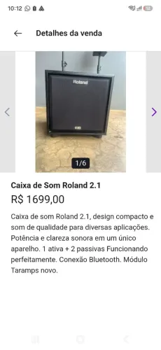 Caixa de som rolland