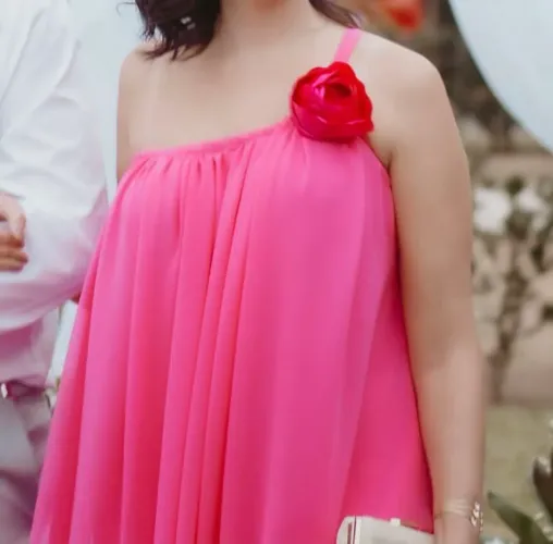 Vestido rosa longo festa