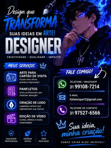 Criação de arte e logos e edição de vídeo
